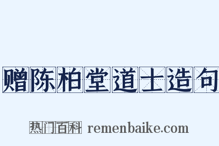 赠陈柏堂道士造句是什么意思的图片